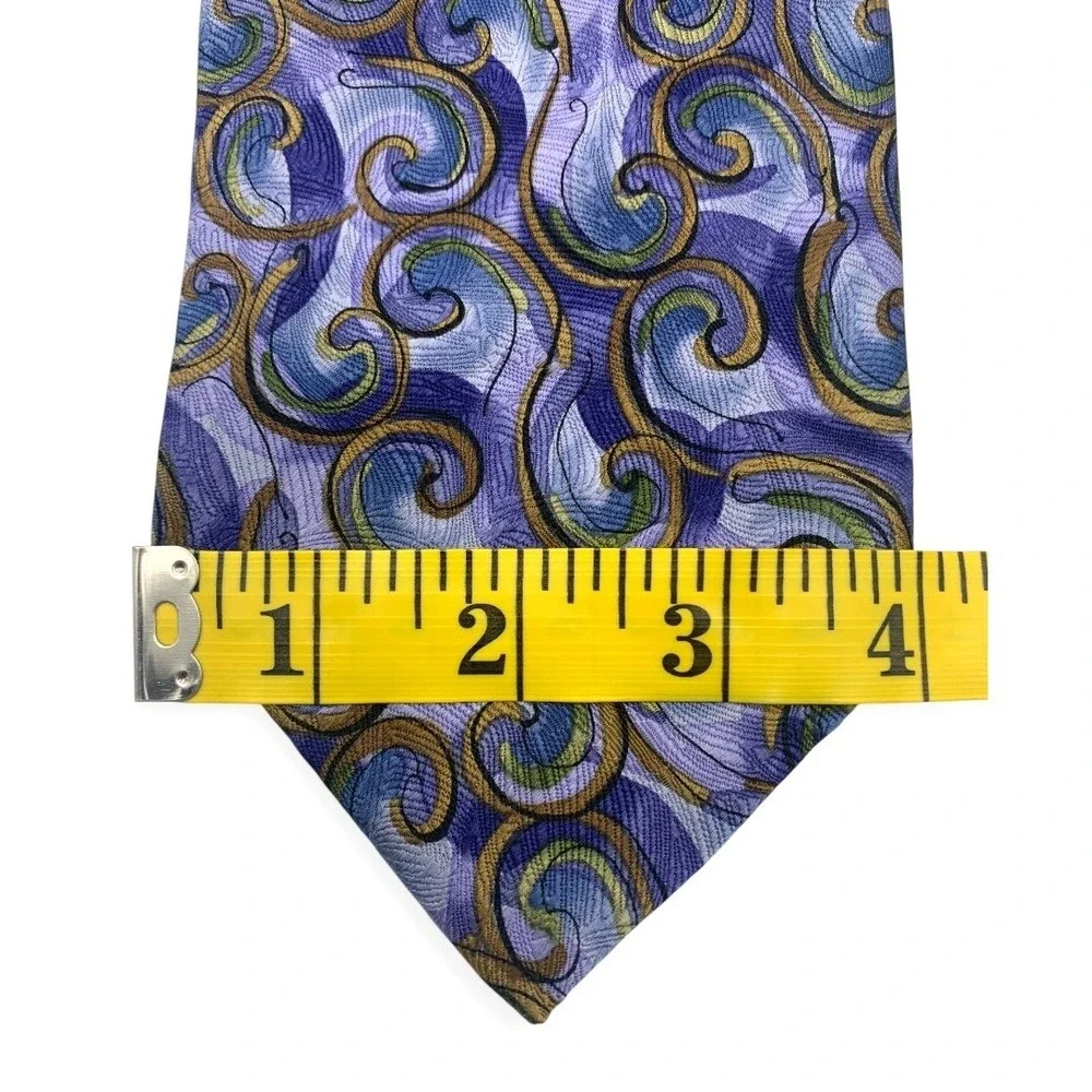 J. Garcia 100% Silk Ties Lot‎ 3 Abstract Pattern Blue Yellow Brown